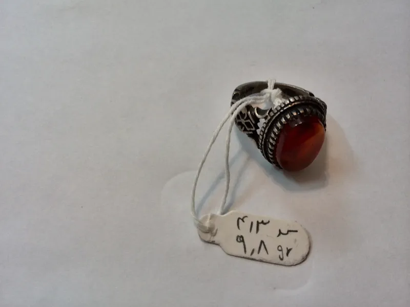 انگشتر نقره با نگین عقیق کد 413