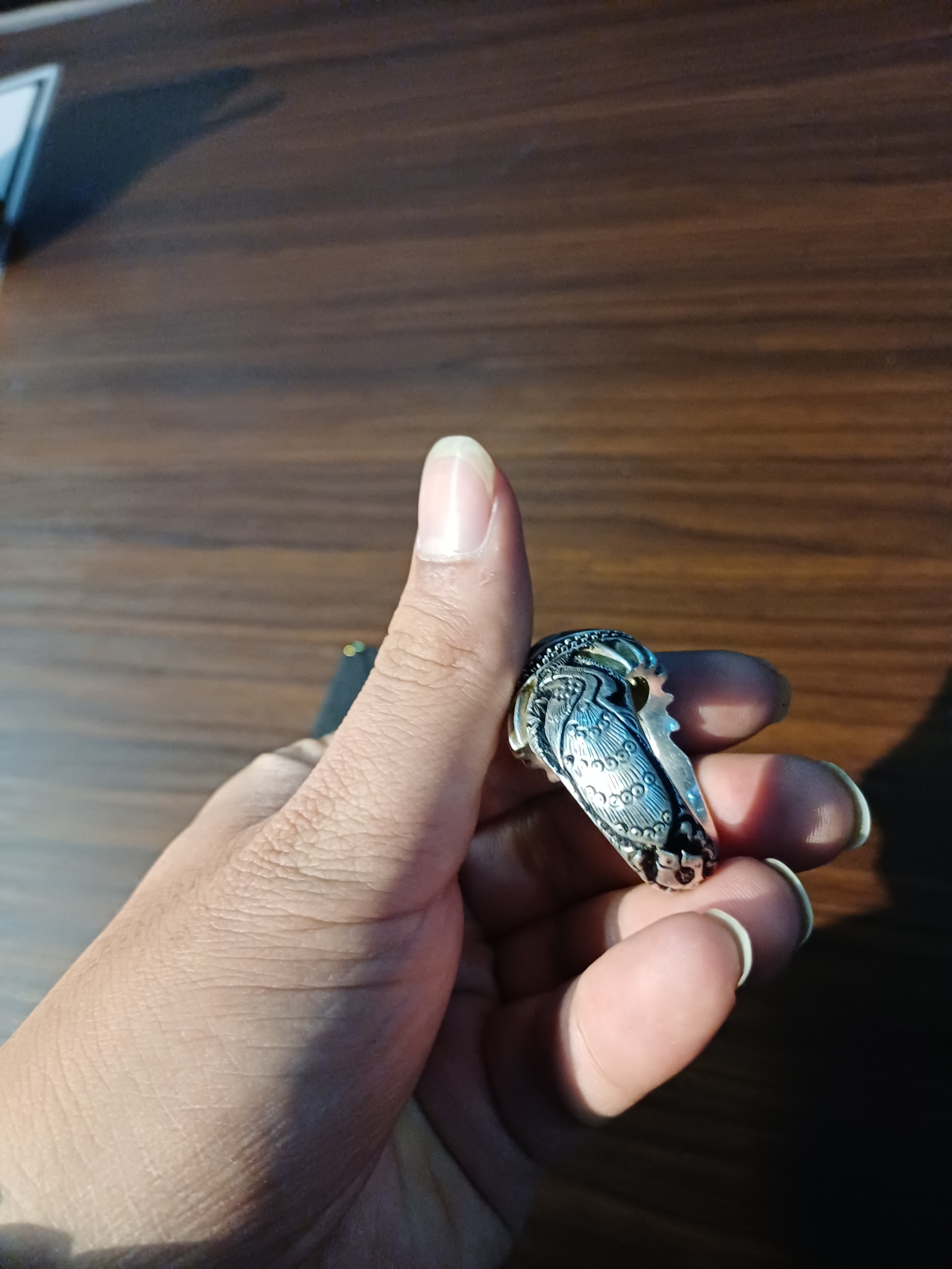 انگشتر نقره باباقوری 3 چشم