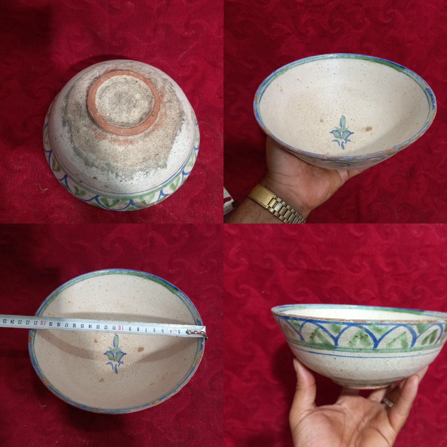 کاسه سفال 2رولعابدار گنابادی قاجاری