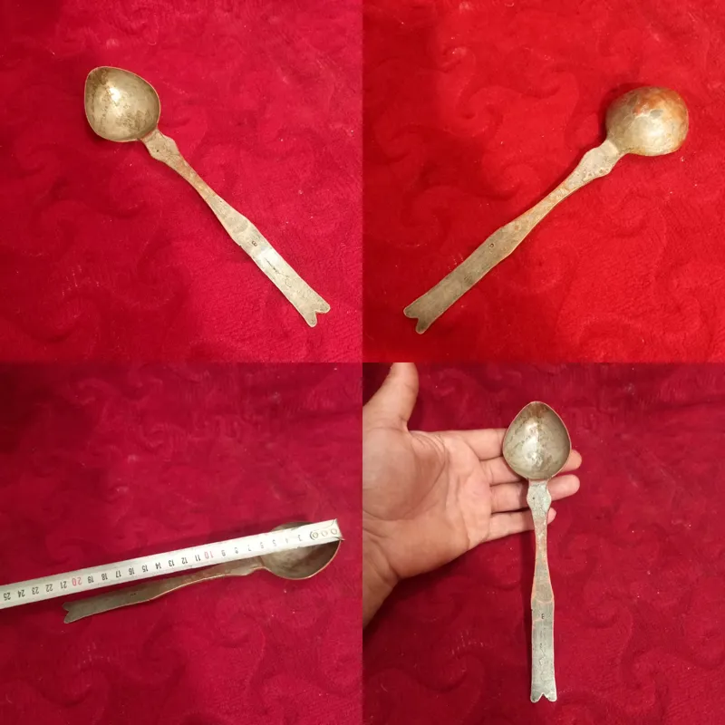 قاشق دوغخوری مسی قدیمی