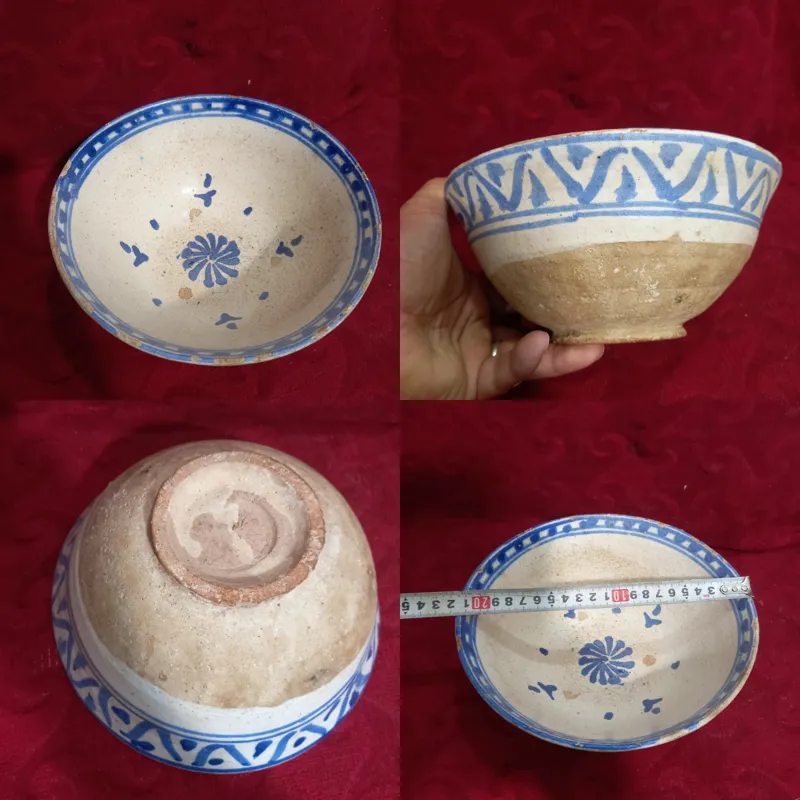 کاسه سفال 2رولعابدار قاجاری