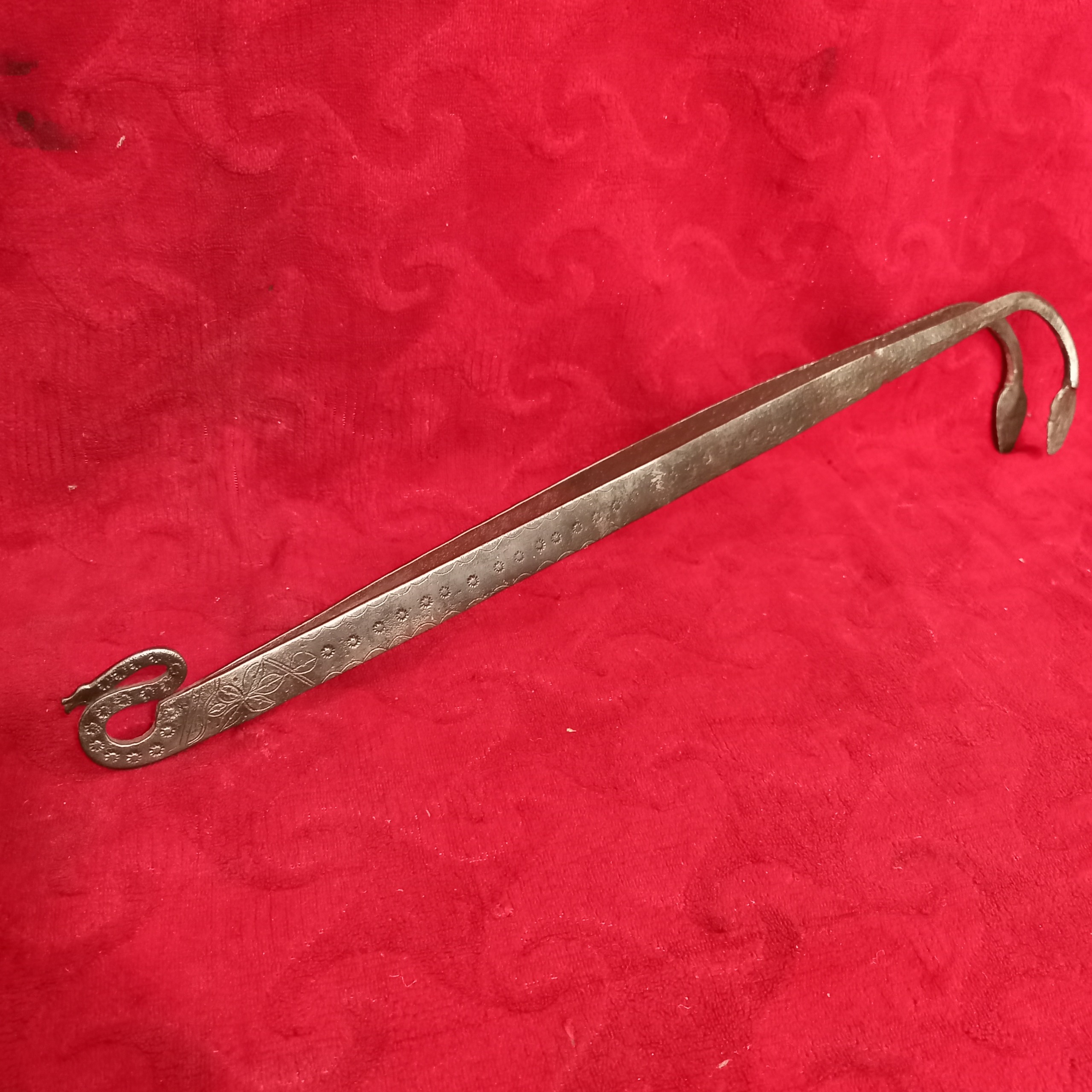 انبرذغالگیر قلم،فولاد،اژدر دار زیبا قاجاری