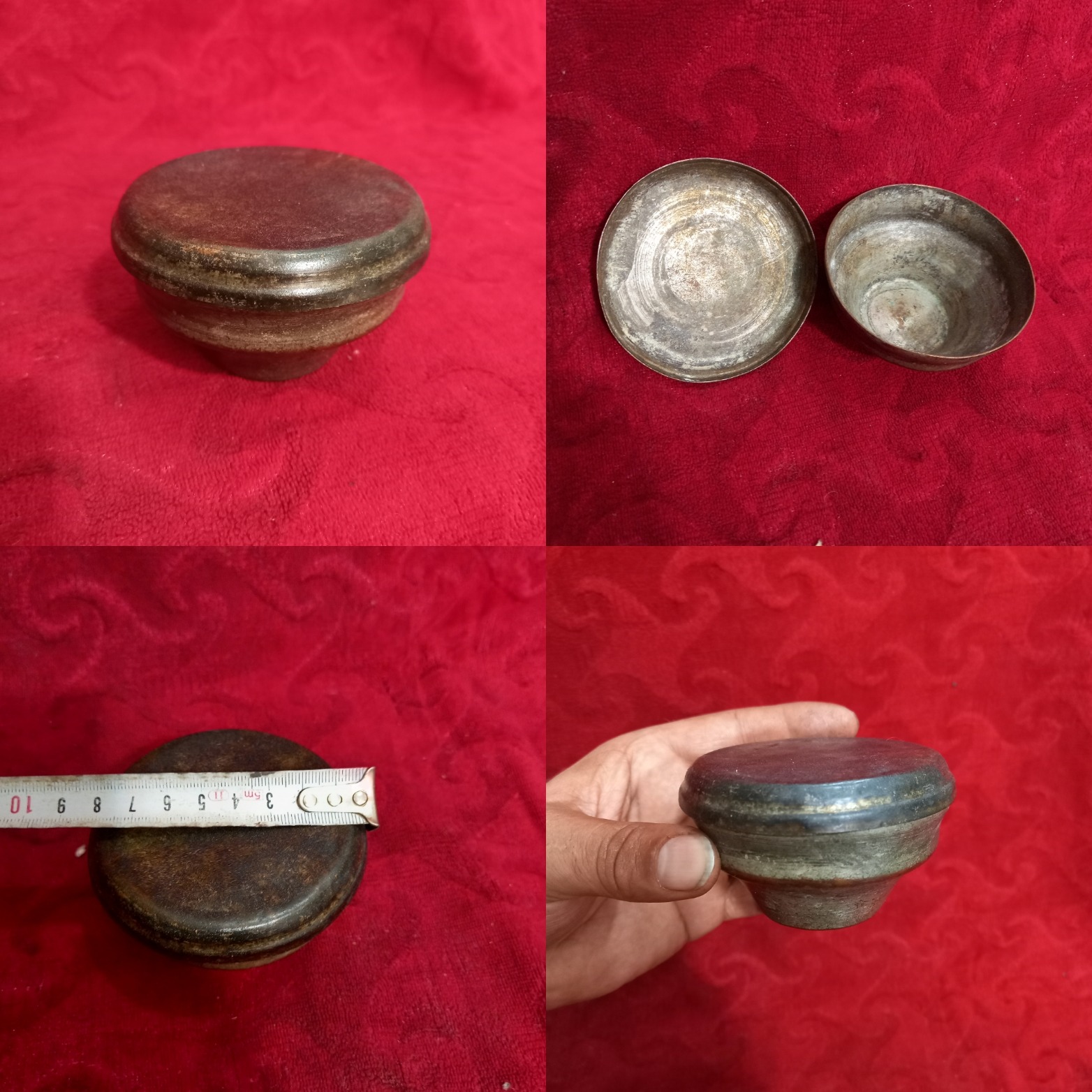 روشیدون ظرف سفیداب مسی بکرقدیمی