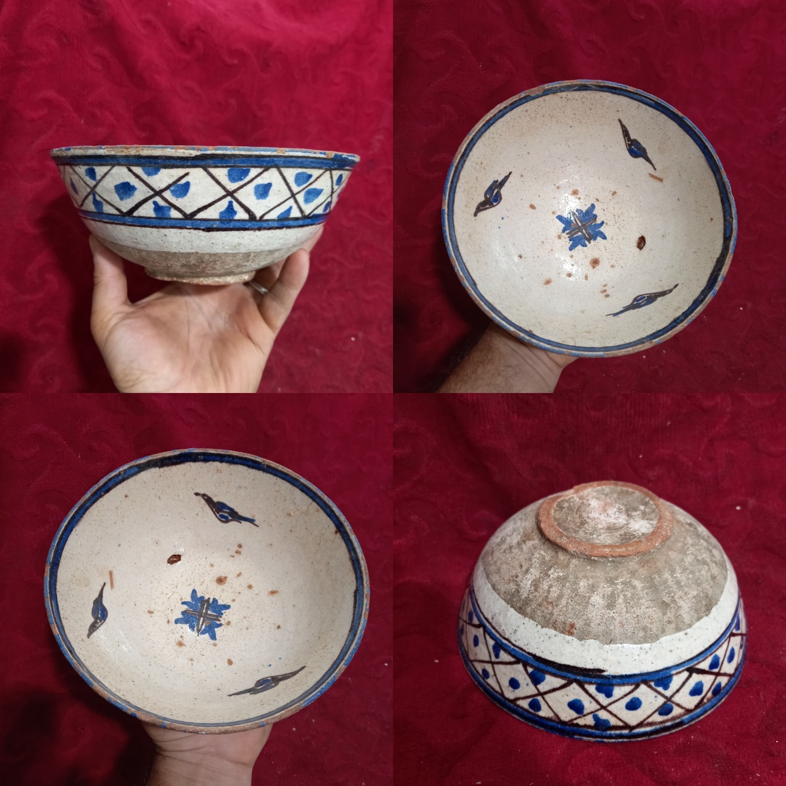 کاسه سفال گنابادی قاجاری