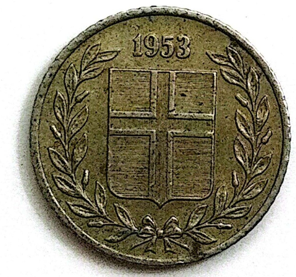 سکه 10یورویر ایسلند 1953(5013)