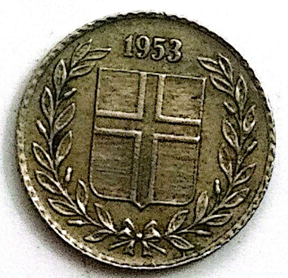 سکه 10یورویر ایسلند 1953(5013)