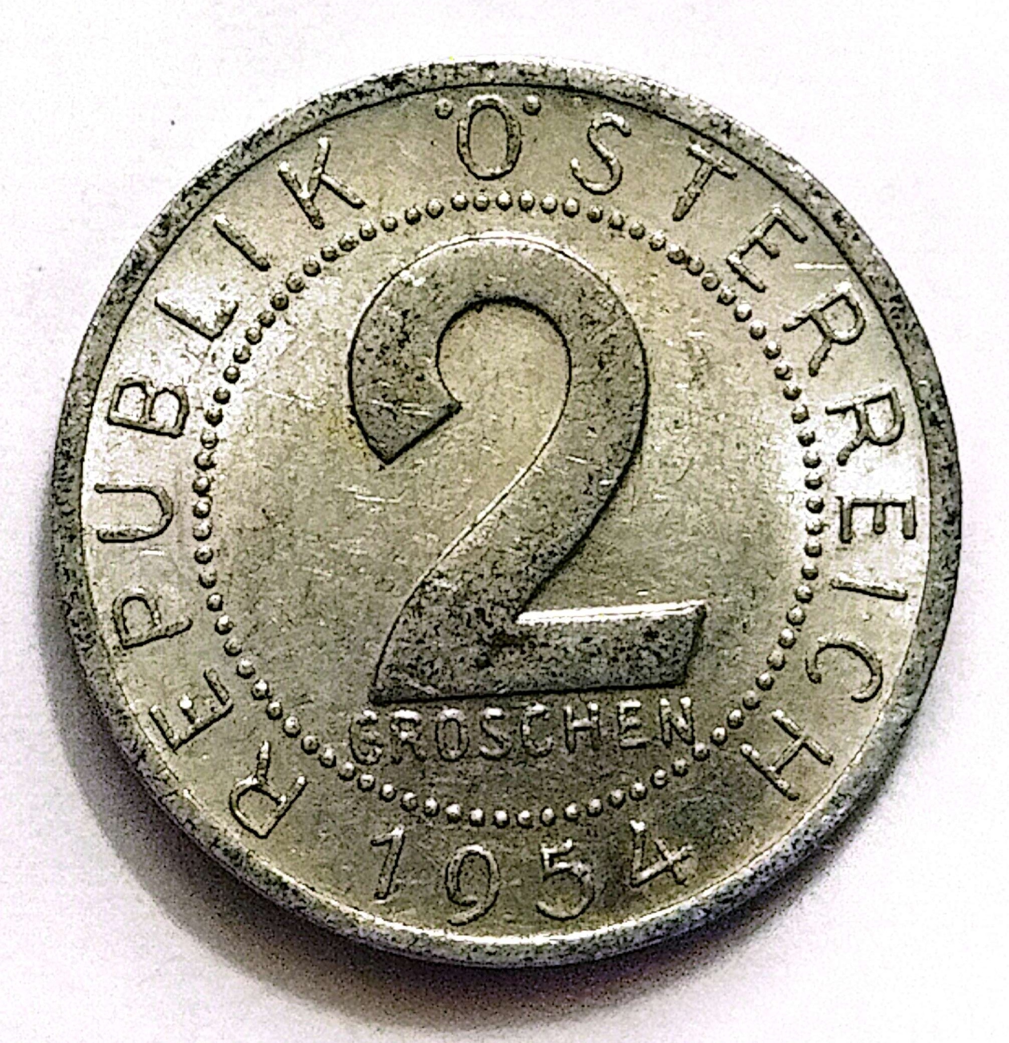 سکه2گروشن اتریش1954 (کد6352)
