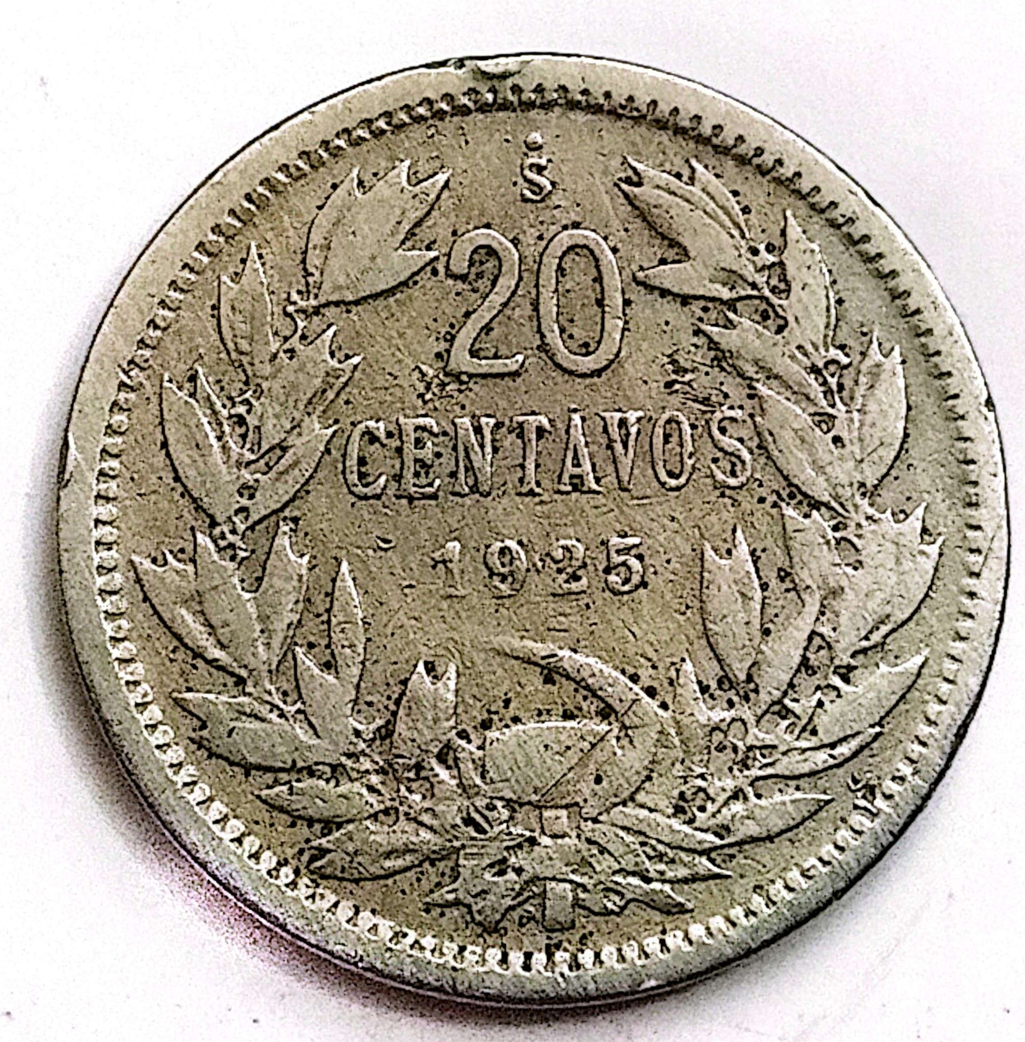 سکه کمیاب20 سنتاووس شیلی1925(کد2714)