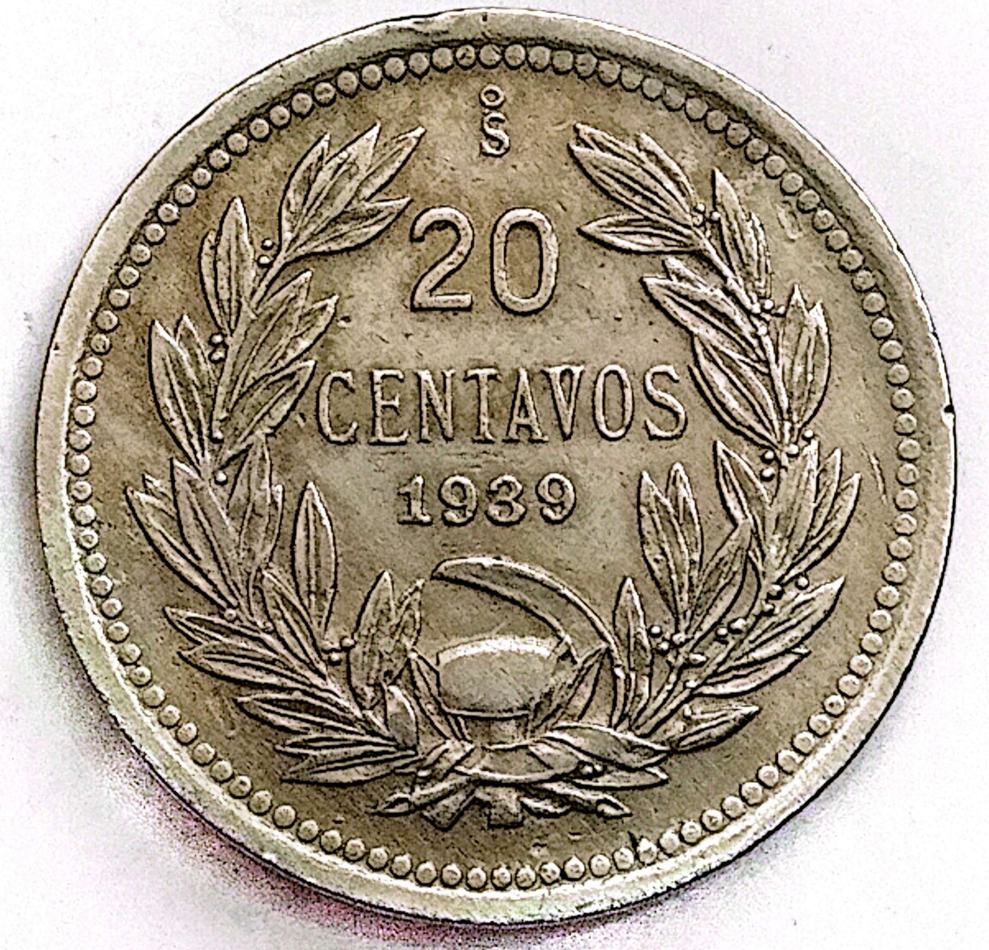سکه کمیاب20 سنتاووس شیلی1939 (کد2715)