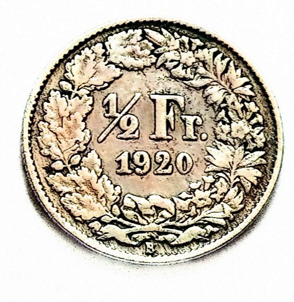 سکه1/2فرانک نقره بیش یک قرن سوئیس 1920(کد4028))