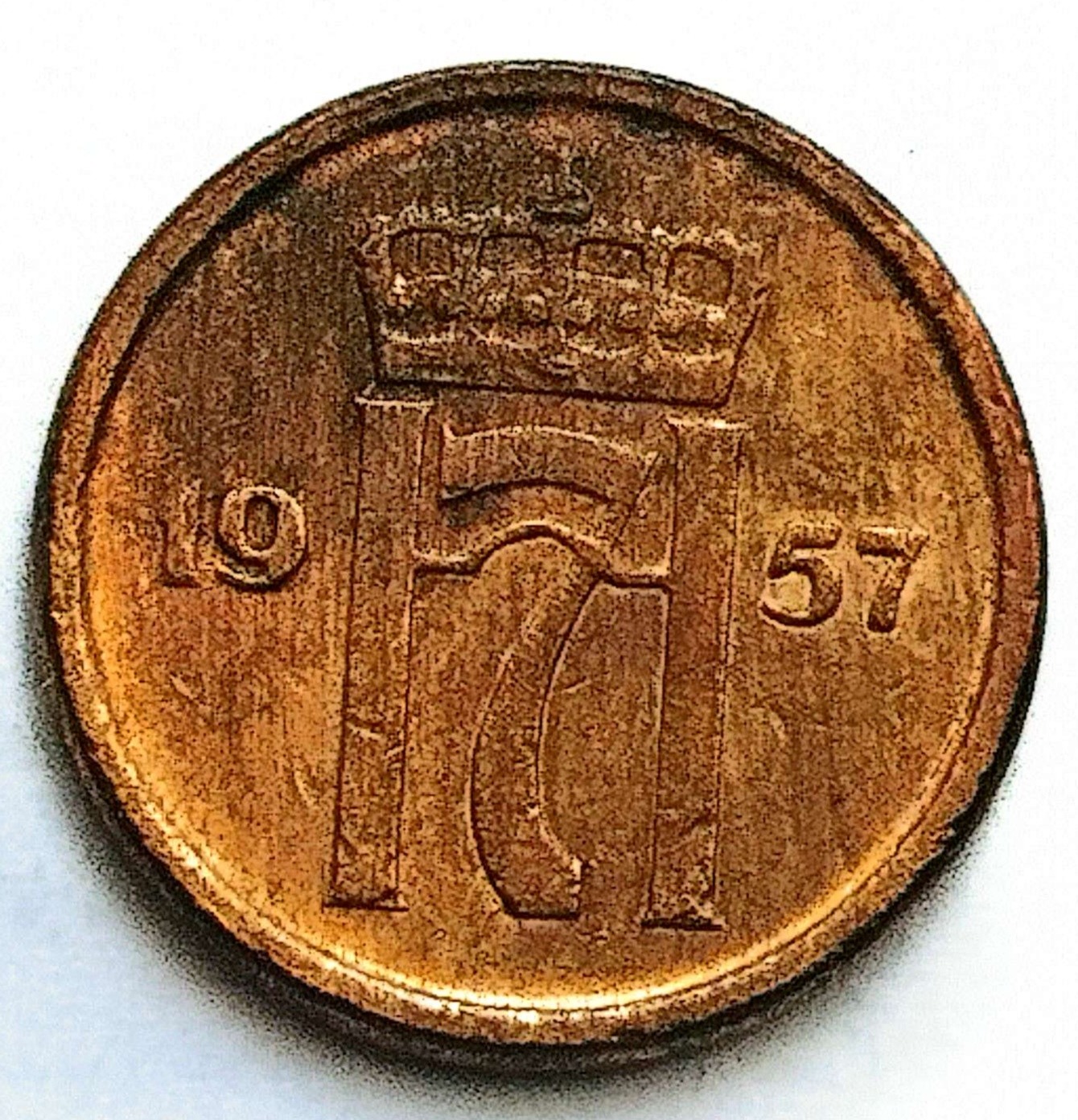 سکه 1 اوره نروژنایاب1957(کد2719)