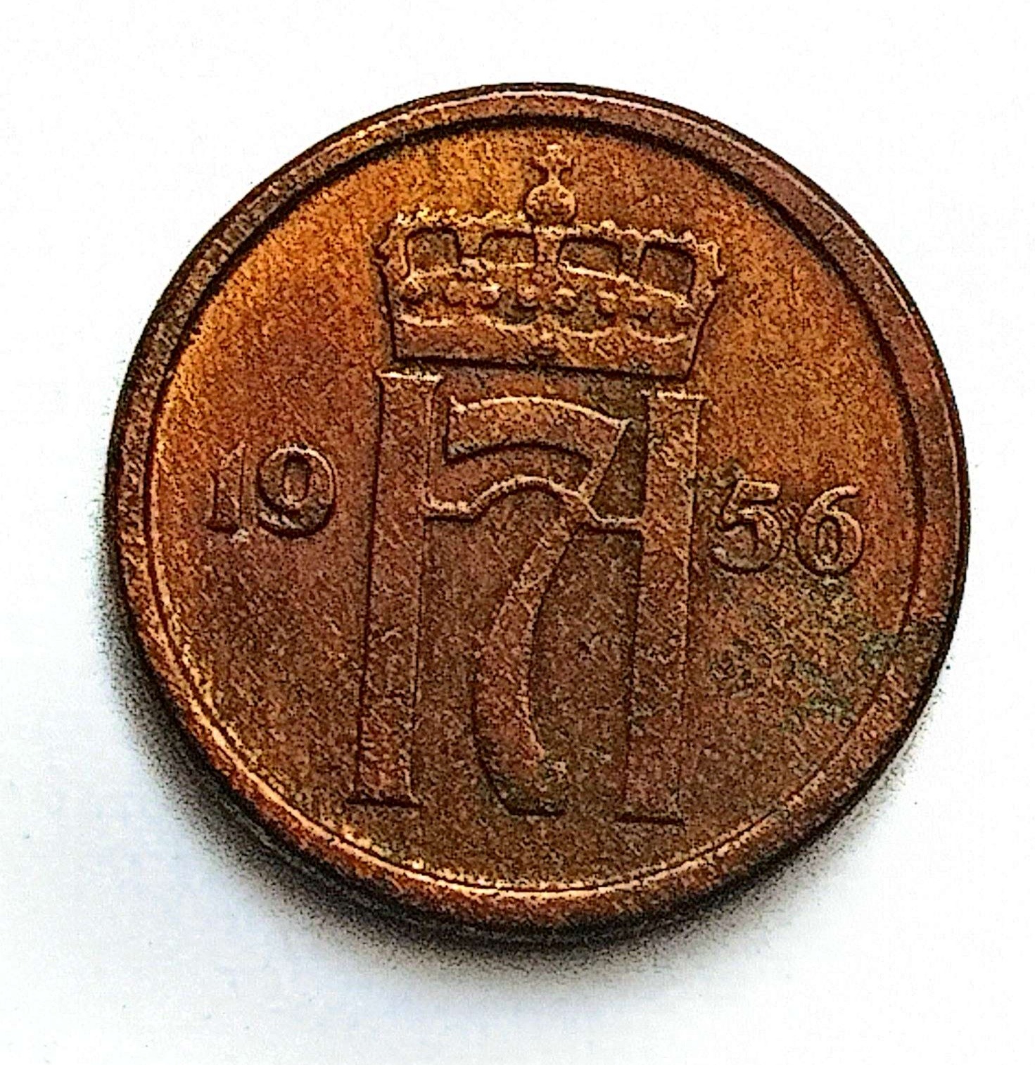 سکه 1 اوره نروژنایاب1956(کد2719)