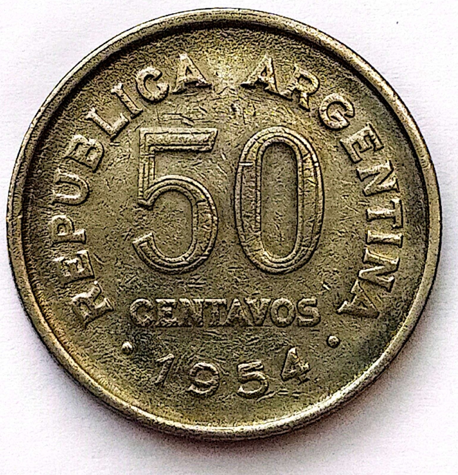سکه 50سنتاووس آرژانتین1954(کد1062))