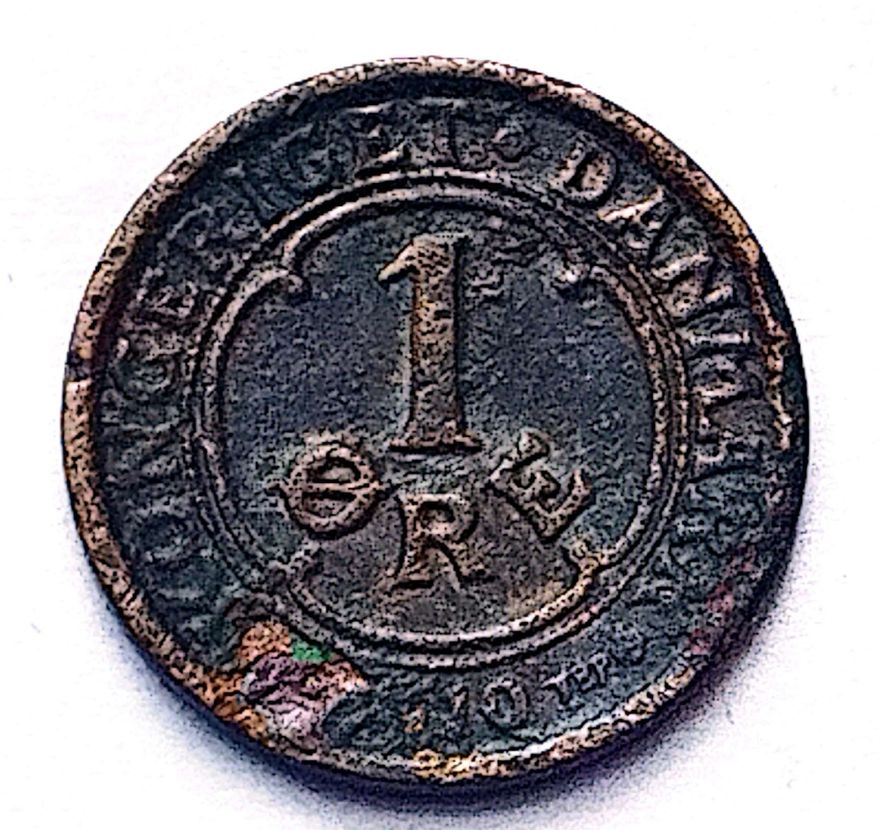 سکه یک اوره دانمارک 1910(کد1300))