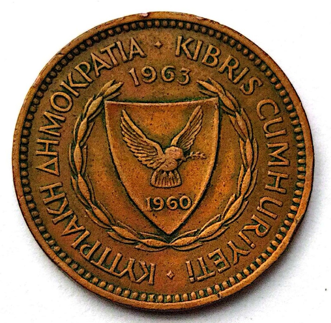 سکه 5سنت قبرس قدیم 1963(کد3703)