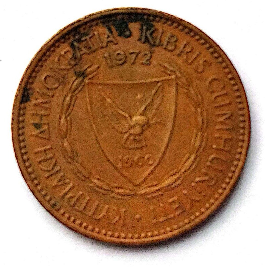 سکه 5سنت قبرس قدیم 1972(کد3706)