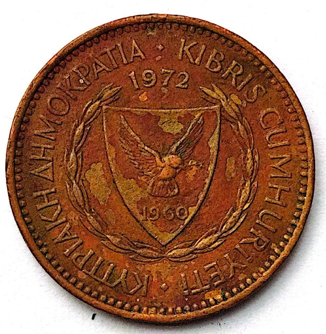 سکه 5سنت قبرس قدیم 1972(کد3706)