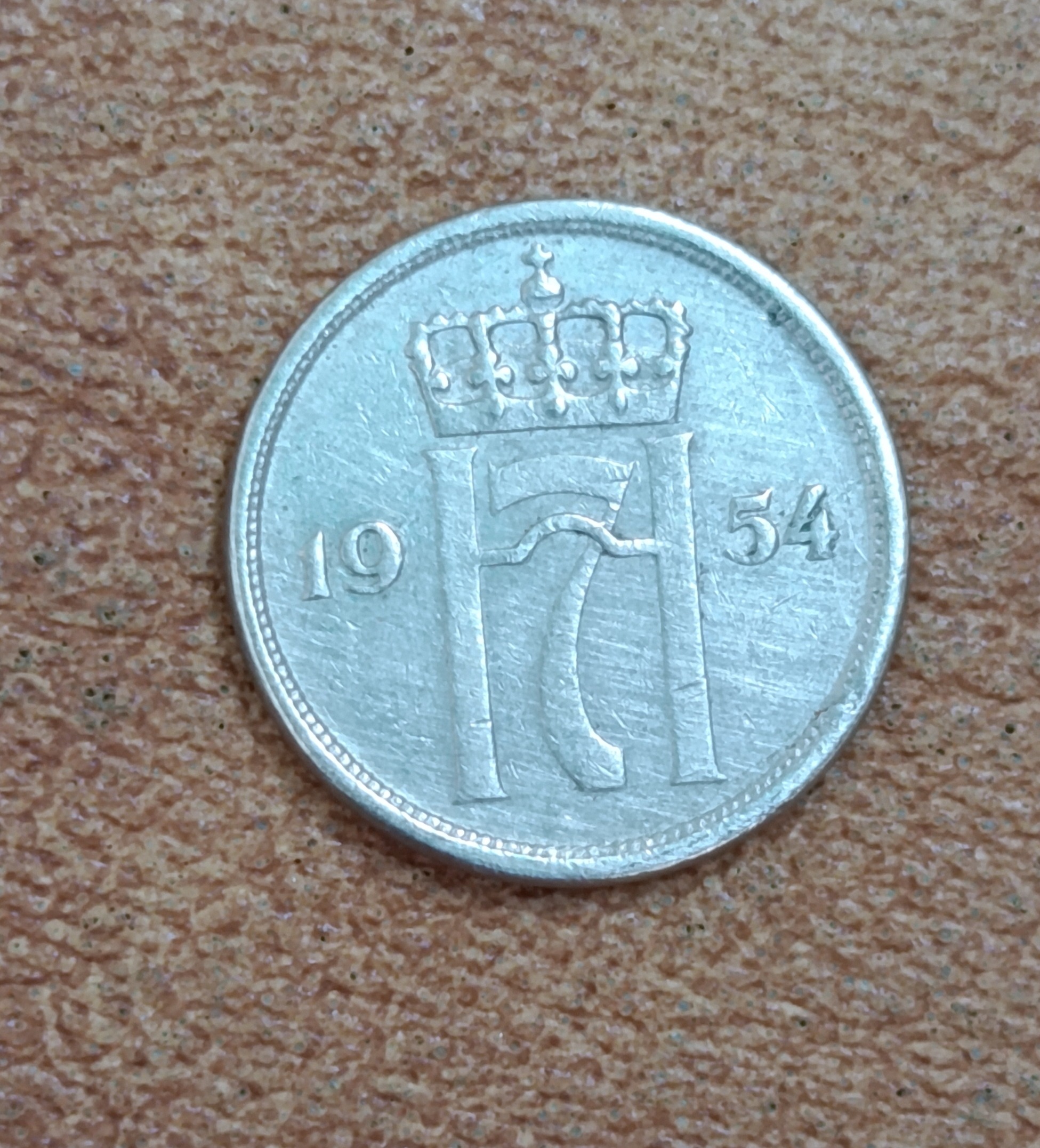 سکه 10 اوره نروژنایاب1954(کد2711)