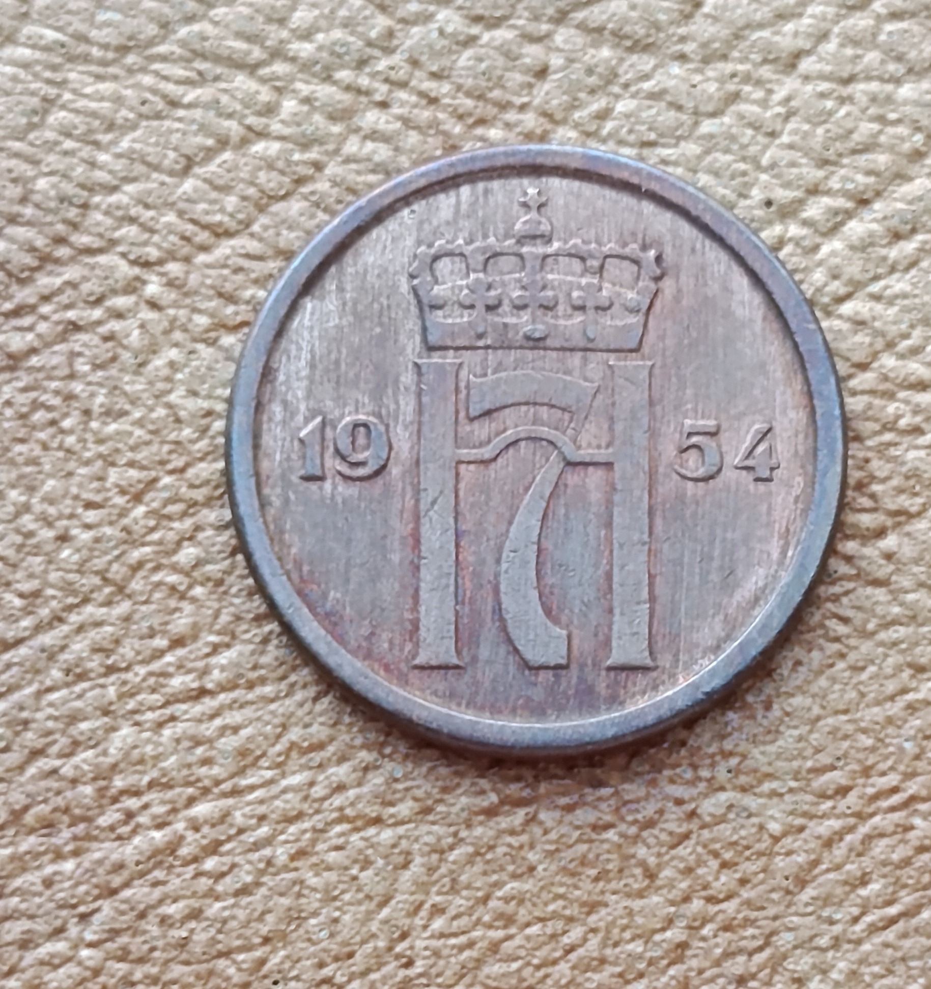سکه 1 اوره نروژنایاب 1954 (کد2717)