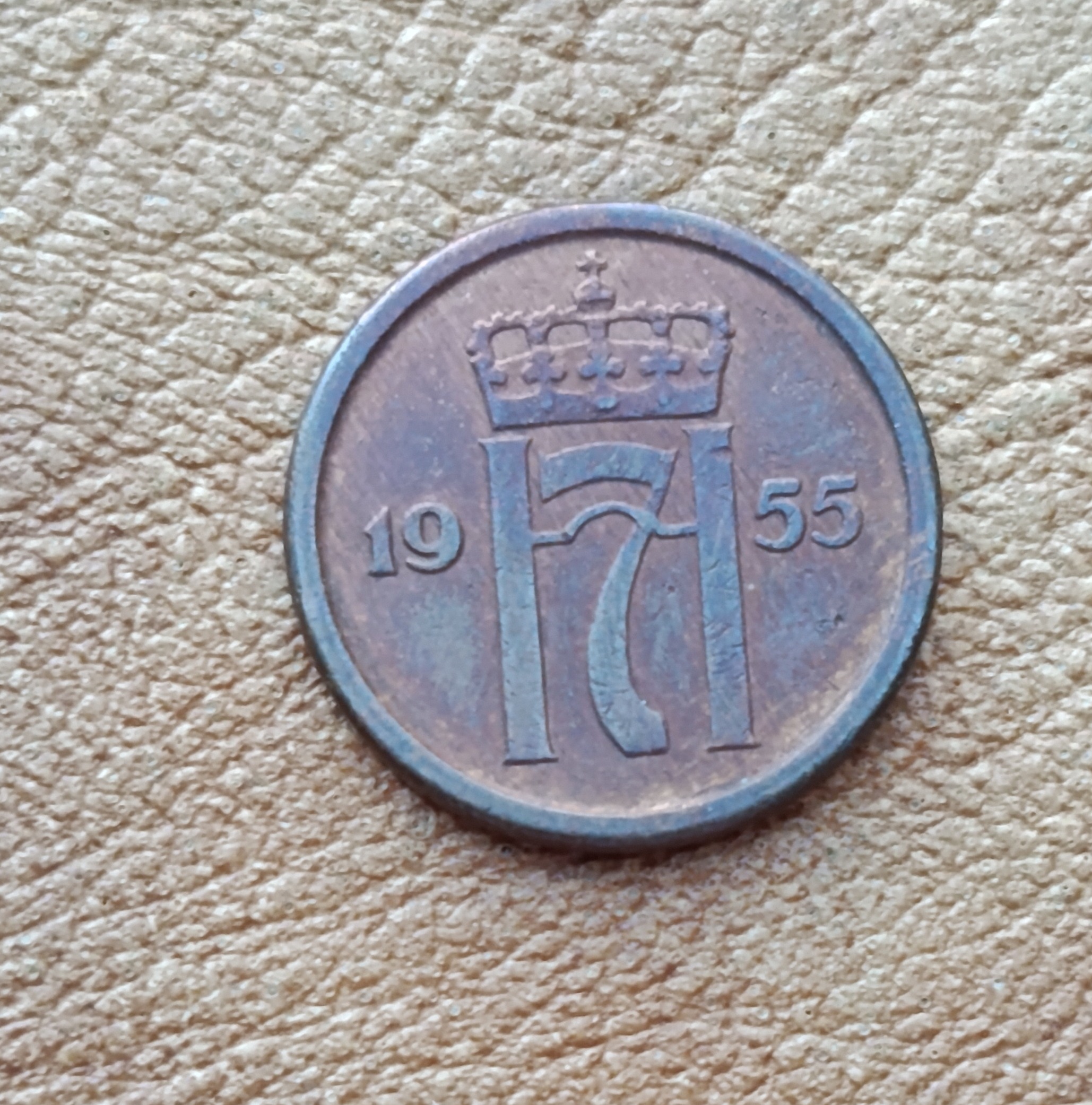 سکه 1 اوره نروژنایاب 1955 (کد2717)