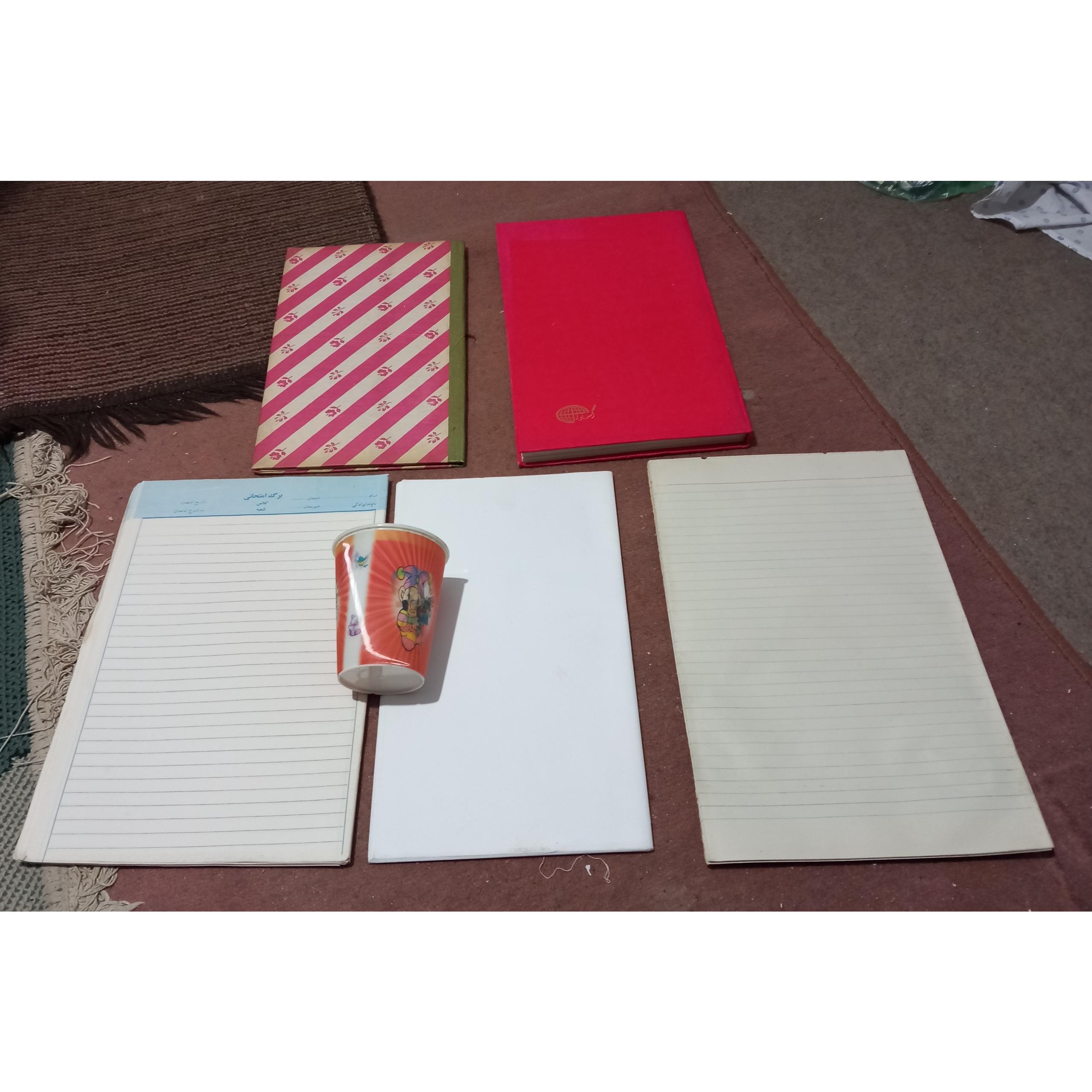 دفتر جلد مقوایی بلند نایاب قدیمی