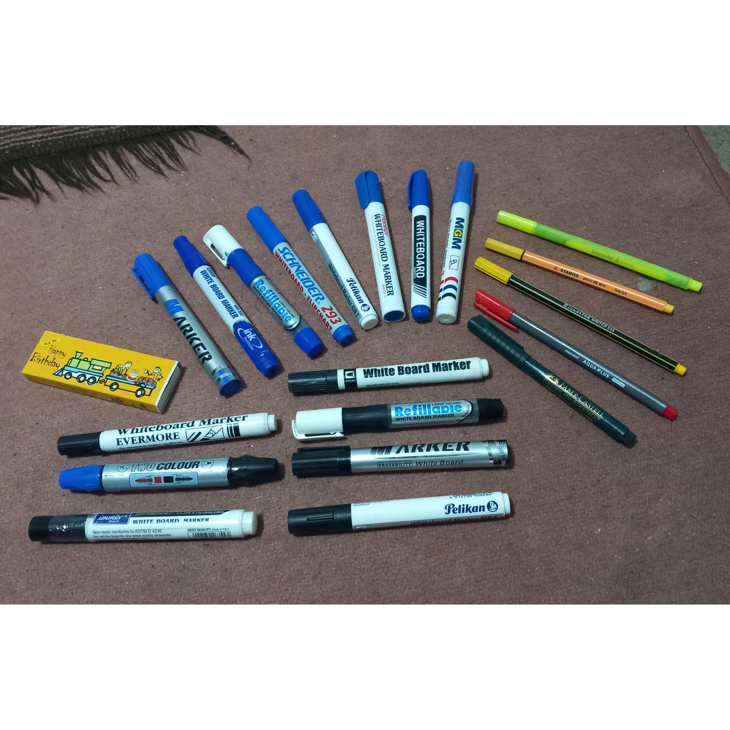 ست ماژیک و روان نویس خشک شده قدیمی