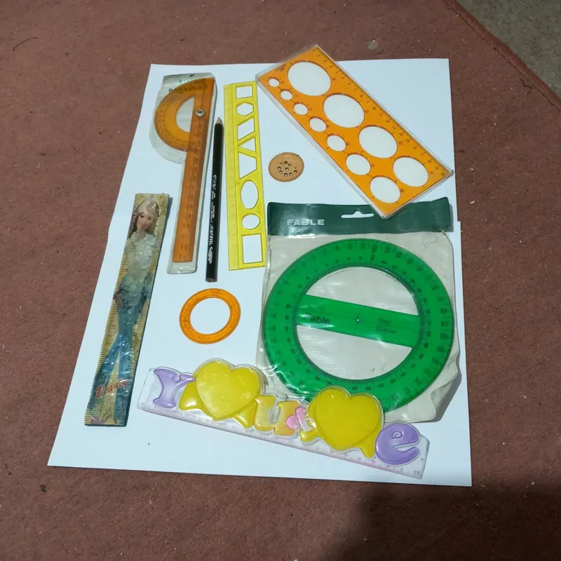 ست خط کش و شابلون قدیمی کمیاب