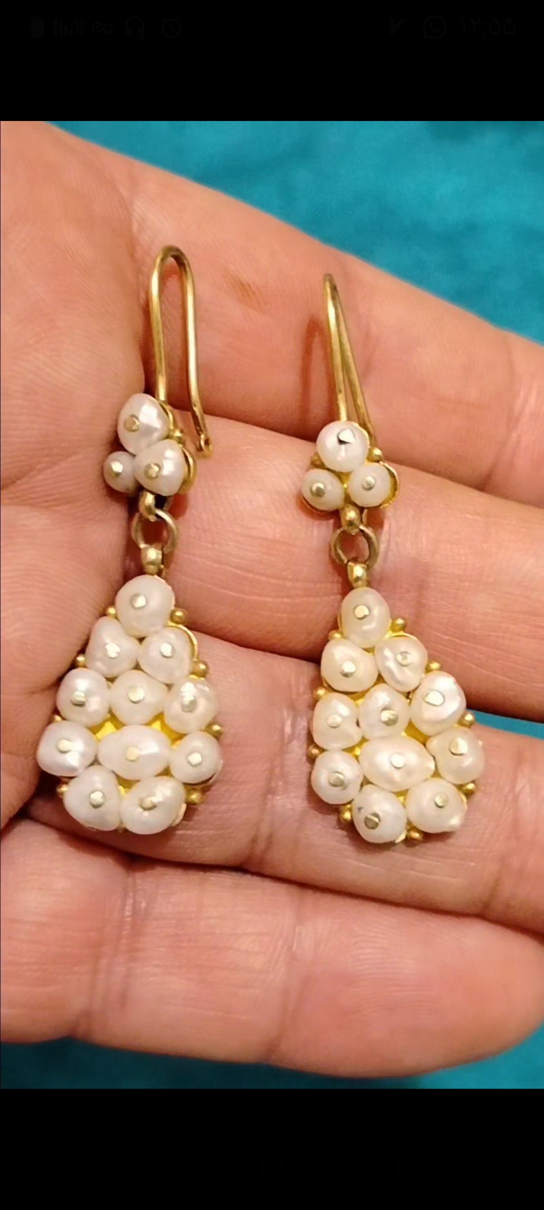گوشواره مروارید  اصل دست ساز  قدیمی