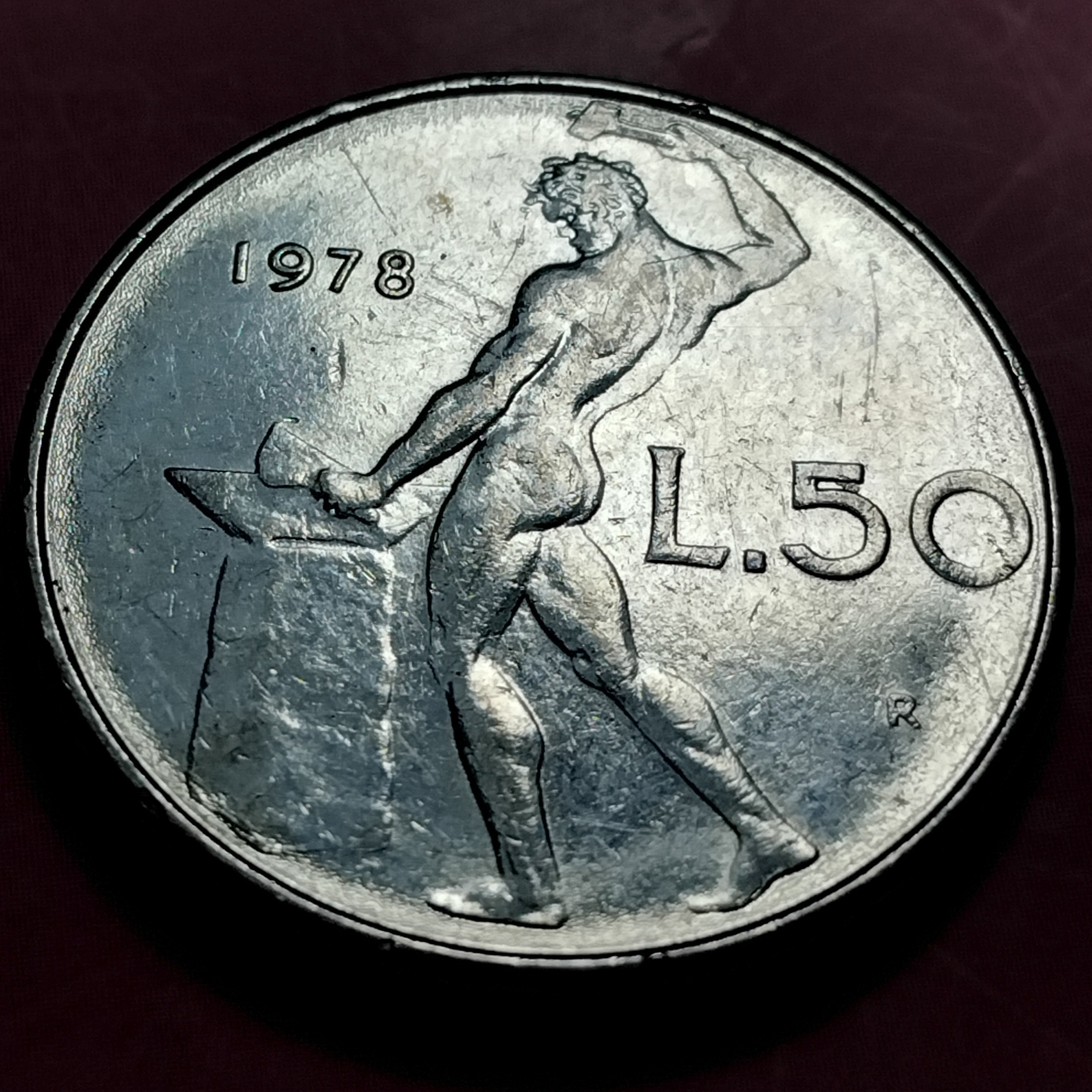 سکه ایتالیا 50 لیر سال 1978 ش 102
