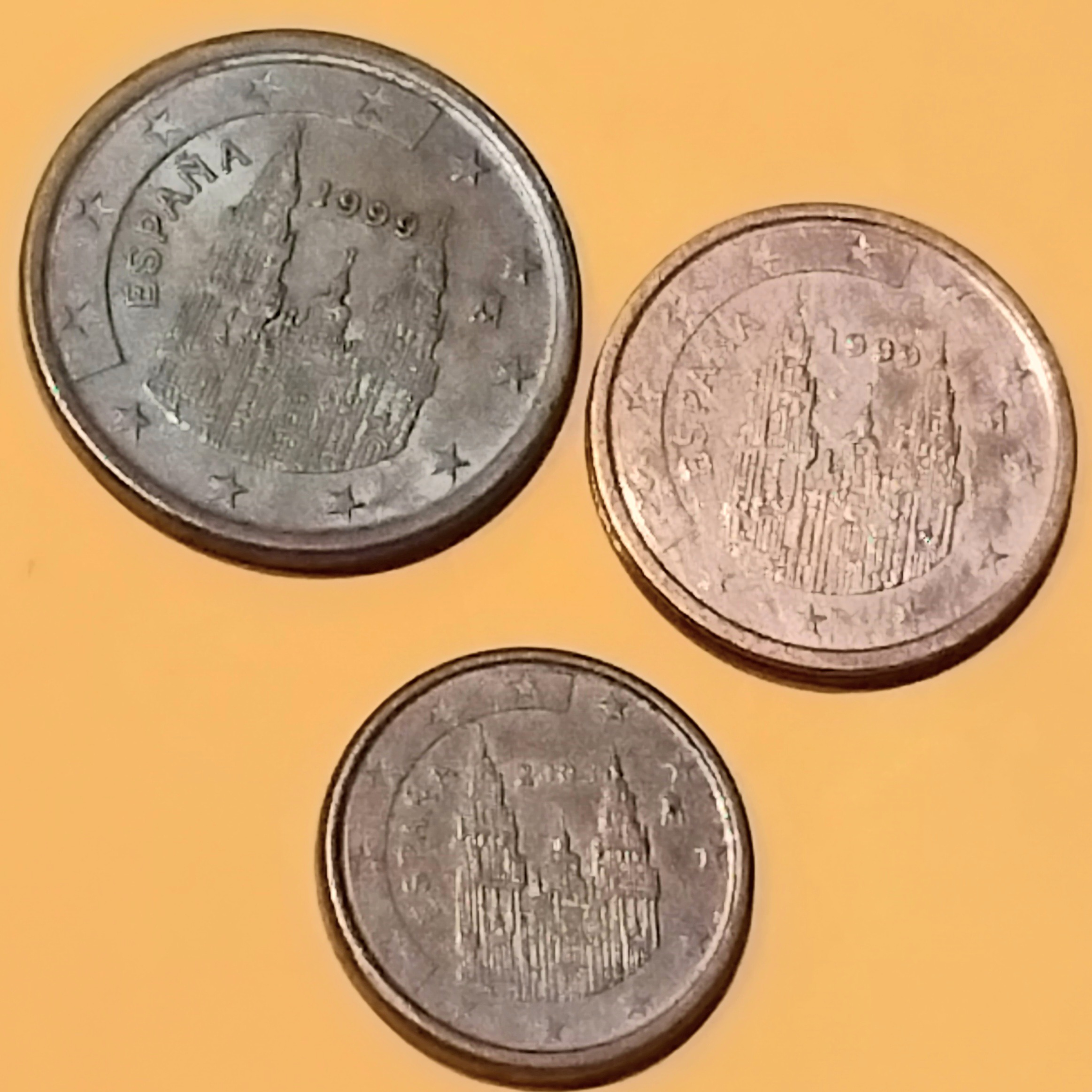 سکه اسپانیا یورو 1،2،5 سنت باهم عین تصویر ش 200