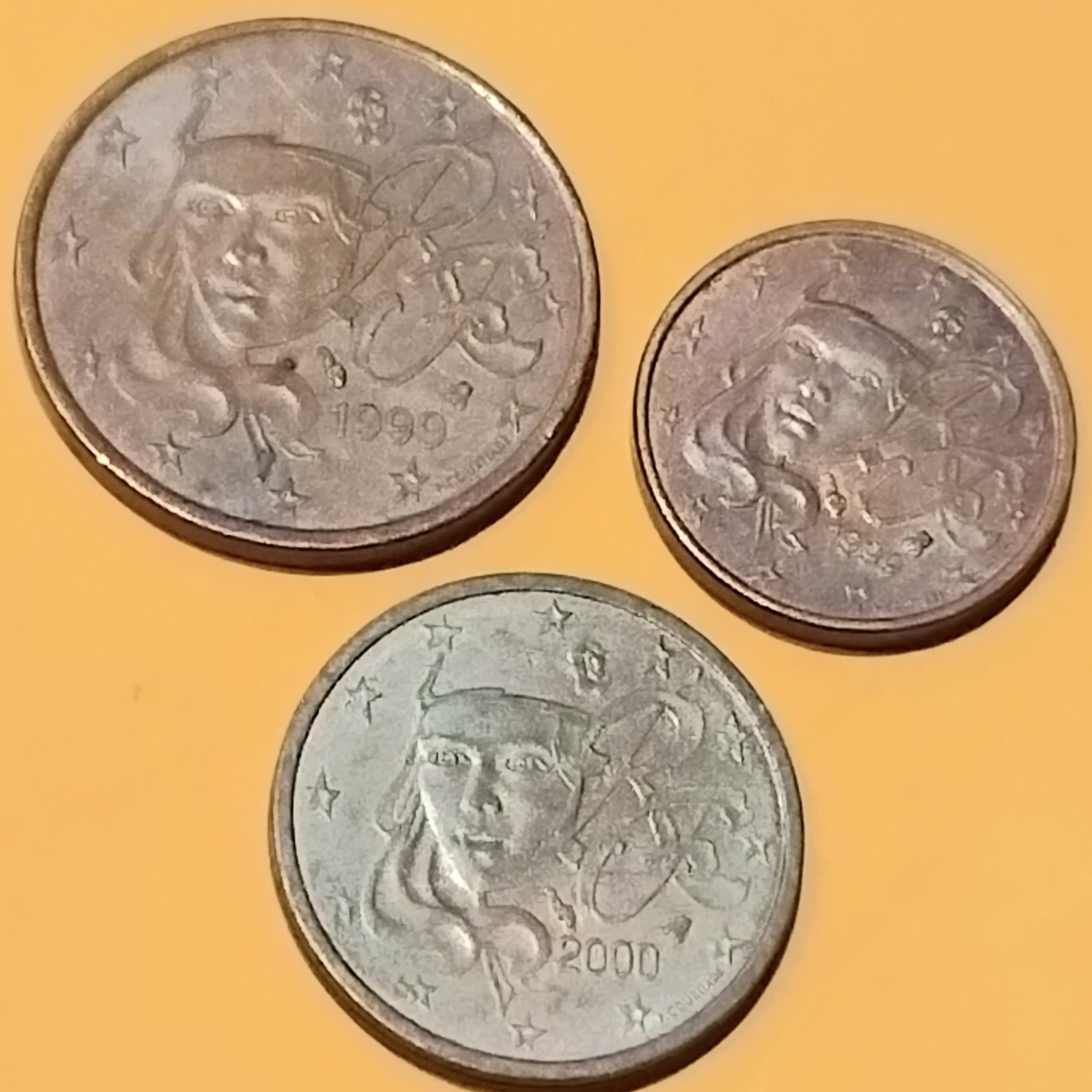 سکه فرانسه یورو 1،2،5 سنت باهم عین تصویر ش 200