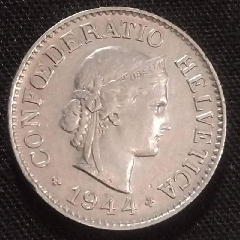 سکه  سویس سال1944خاص تاریخ نایاب  32