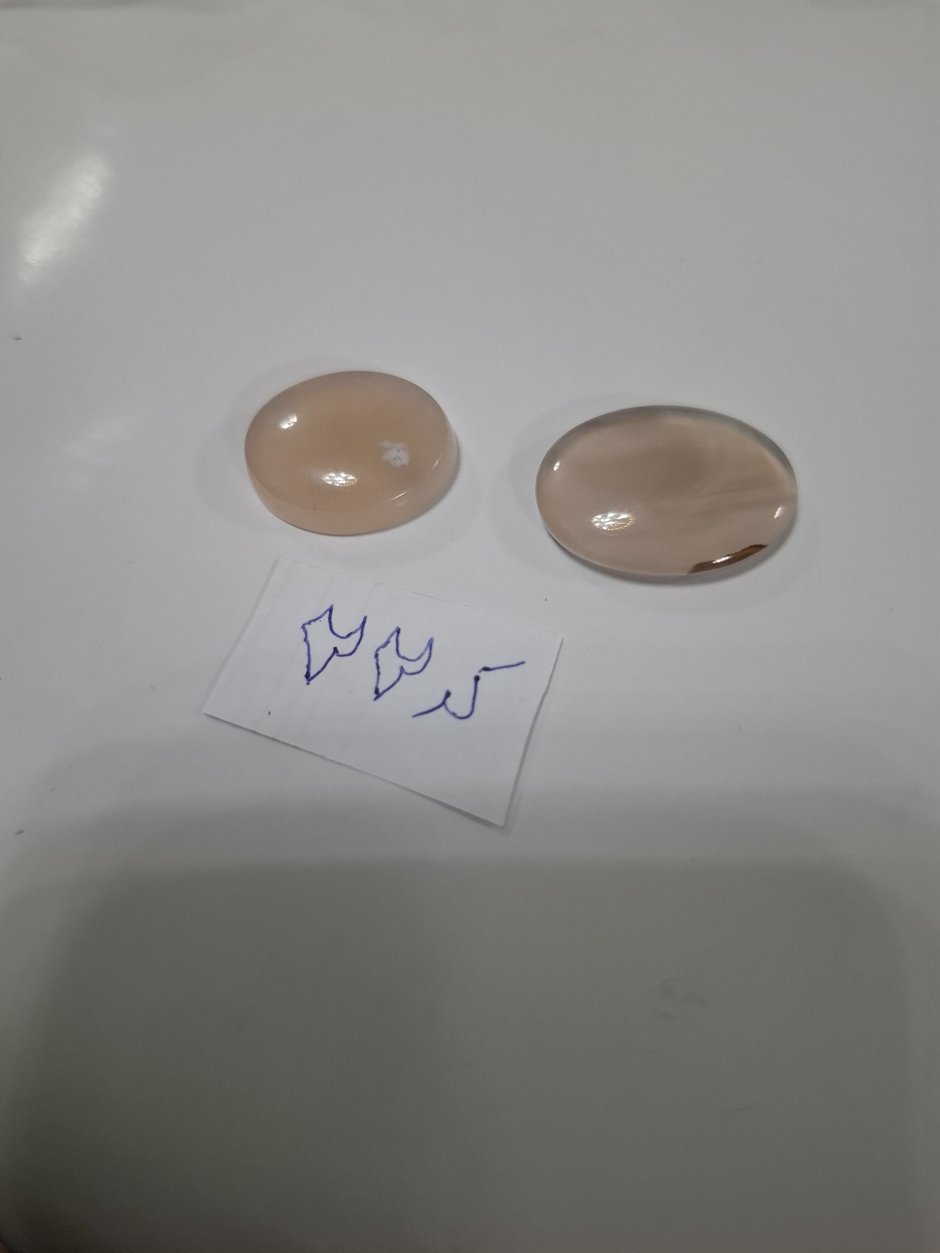 دو عدد نگین جزع شیری کیفیت عالی