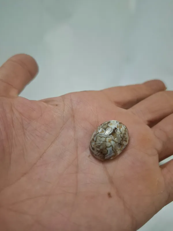 نگین شجر سفید سنگ معدنی عقیق