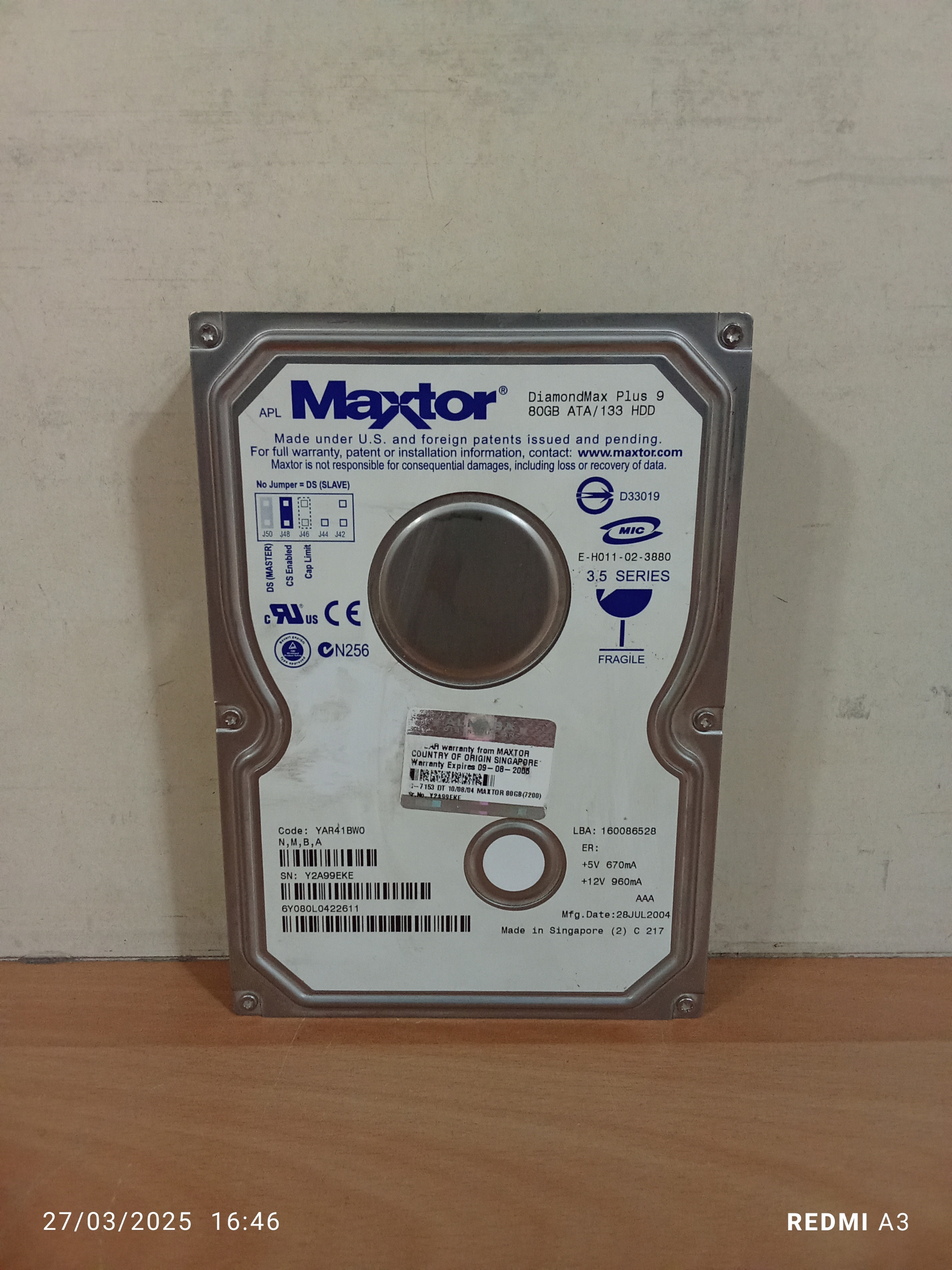 هارد 80 گیگ MAXTOR - سلامت %97- IDE