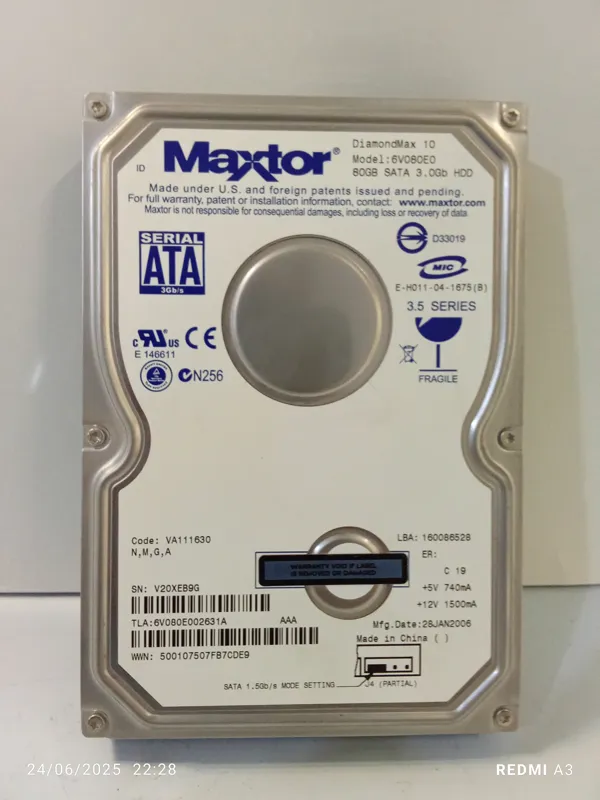 هارد 80 گیگ MAXTOR - سلامت %100-ساتا