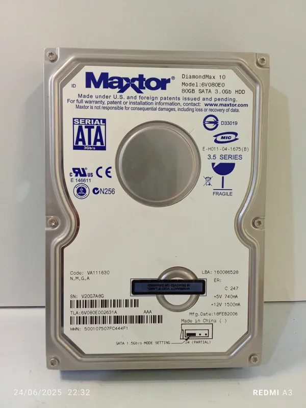 هارد 80 گیگ MAXTOR - سلامت %100-ساتا