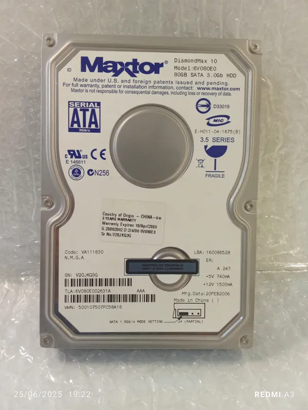 هارد 80 گیگ MAXTOR - سلامت %100-ساتا
