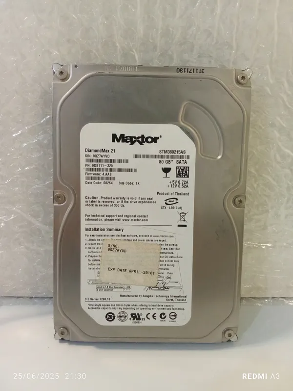هارد 80 گیگ MAXTOR - سلامت %77-ساتا