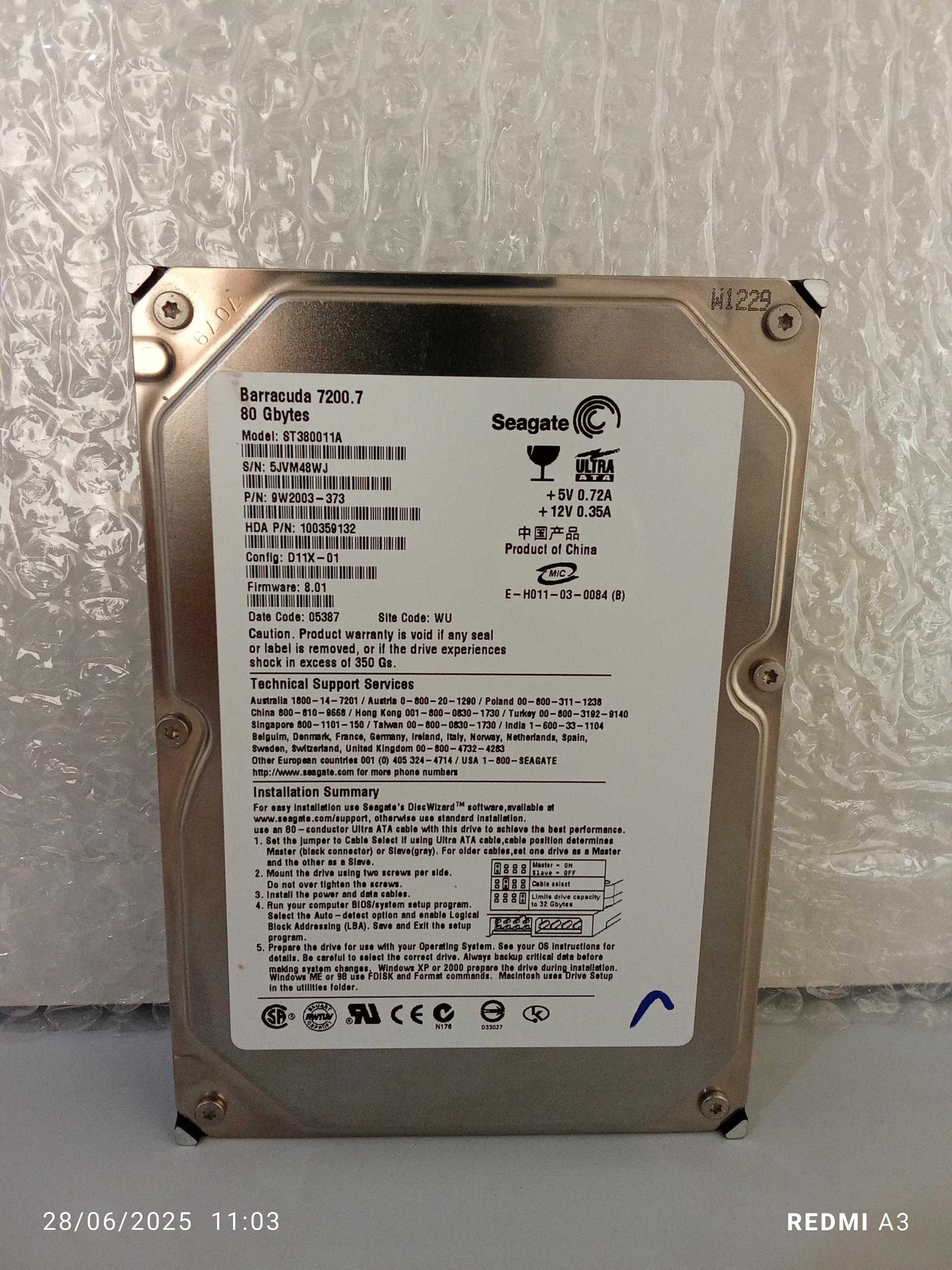 هارد 80 گیگ SEAGATE سلامت 100%-ide