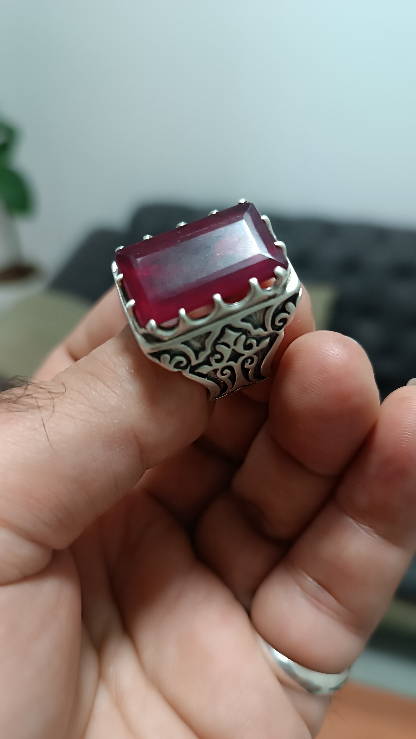 انگشتر نقره یاقوت سرخ