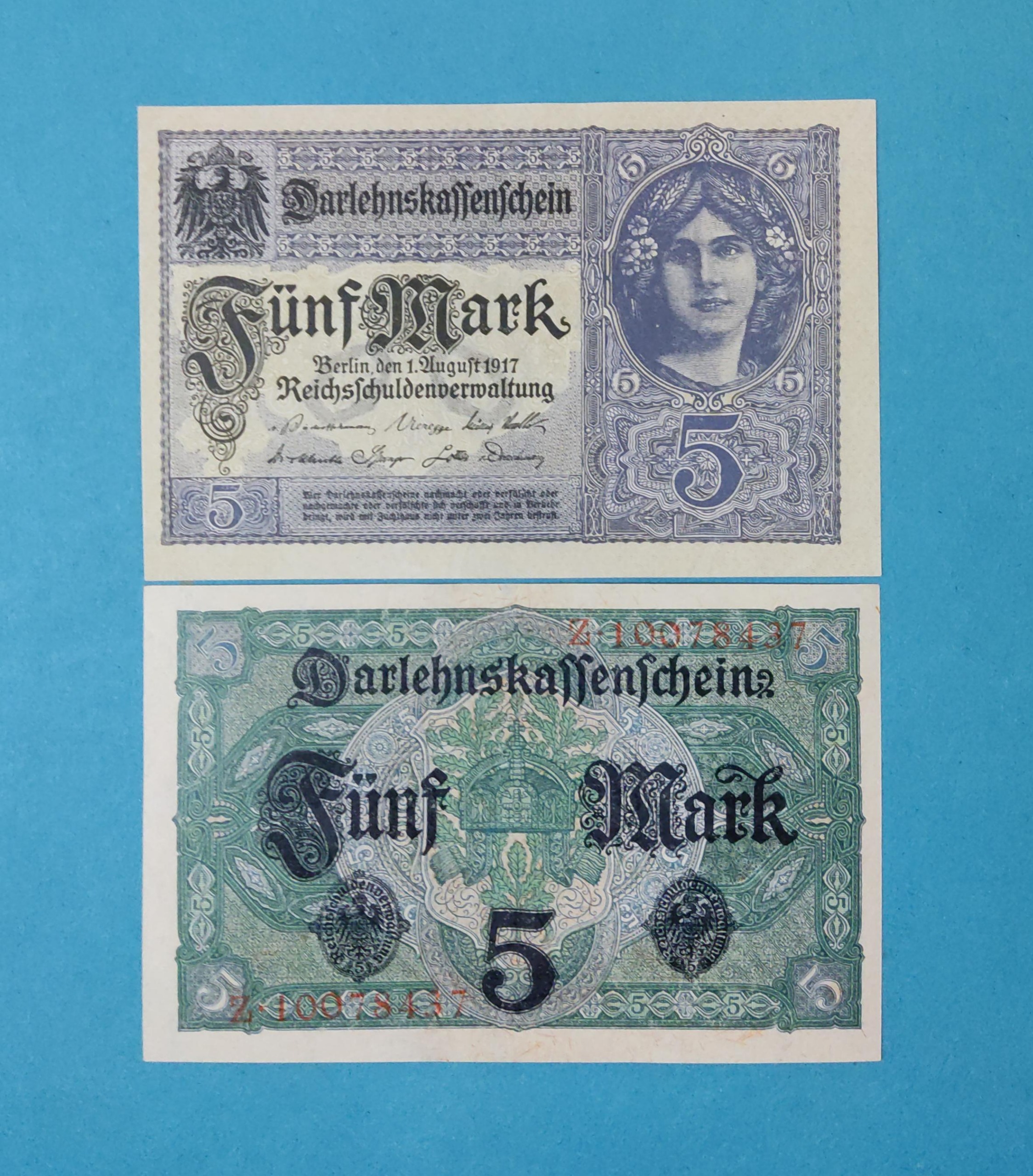 تک بانکی 5 مارک آلمان 1917