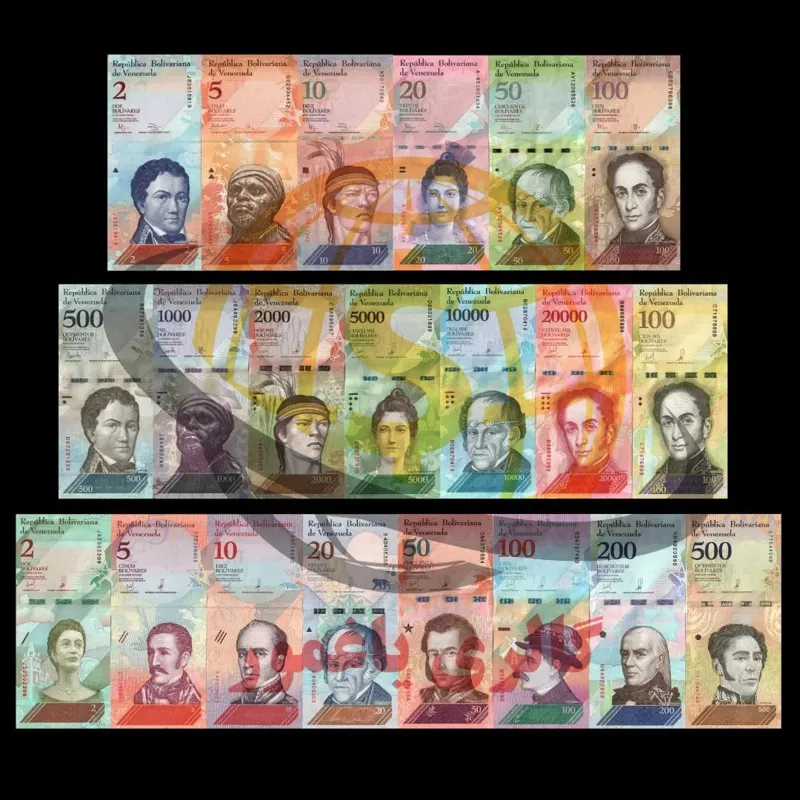 ست کامل اسکناس های ونزوئلا بدون تکرار