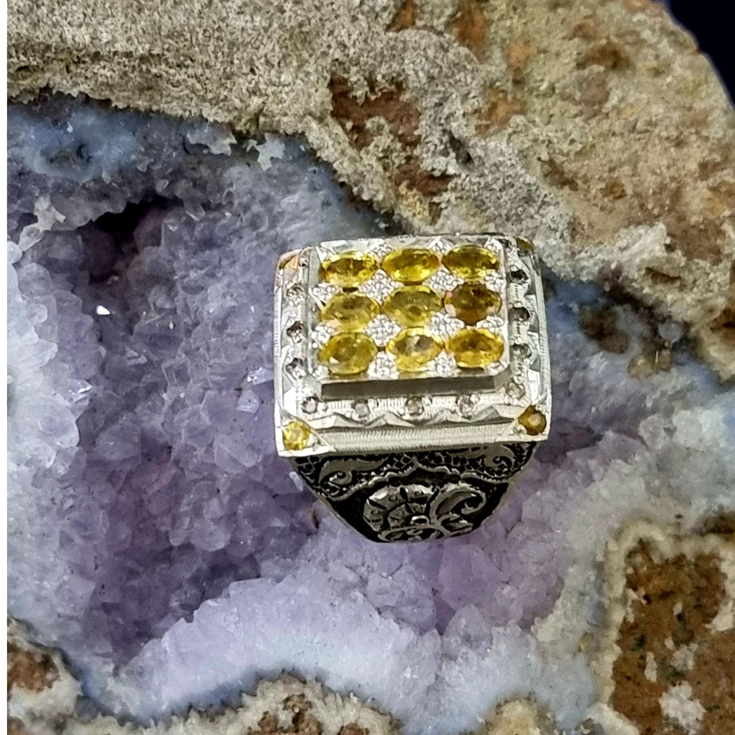 انگشتر نقره یاقوت زرد