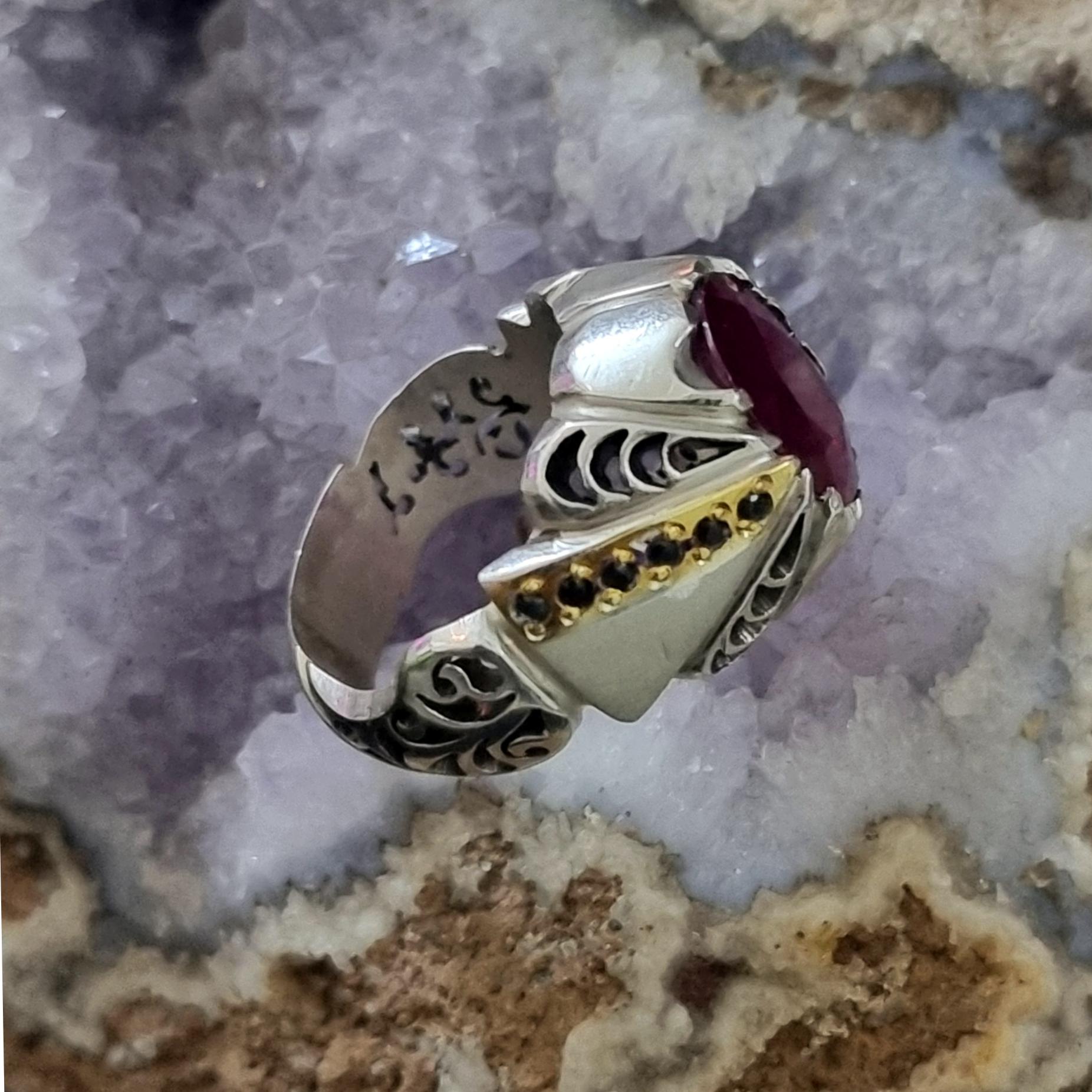 انگشتر نقره یاقوت سرخ