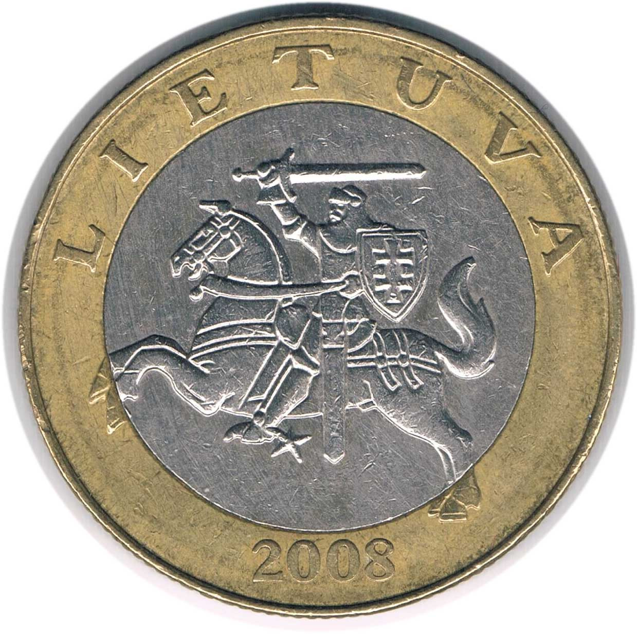 سکه 2 لیتاس لیتوانی 2008 (نایاب)