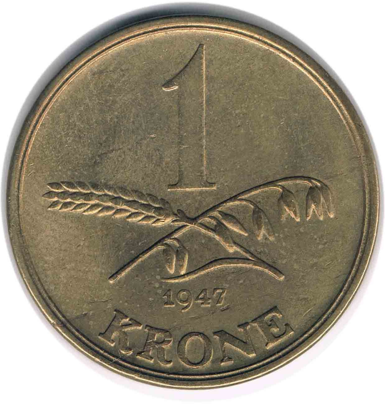 سکه 1 کرون دانمارک 1947 کریستیان دهم (نایاب)