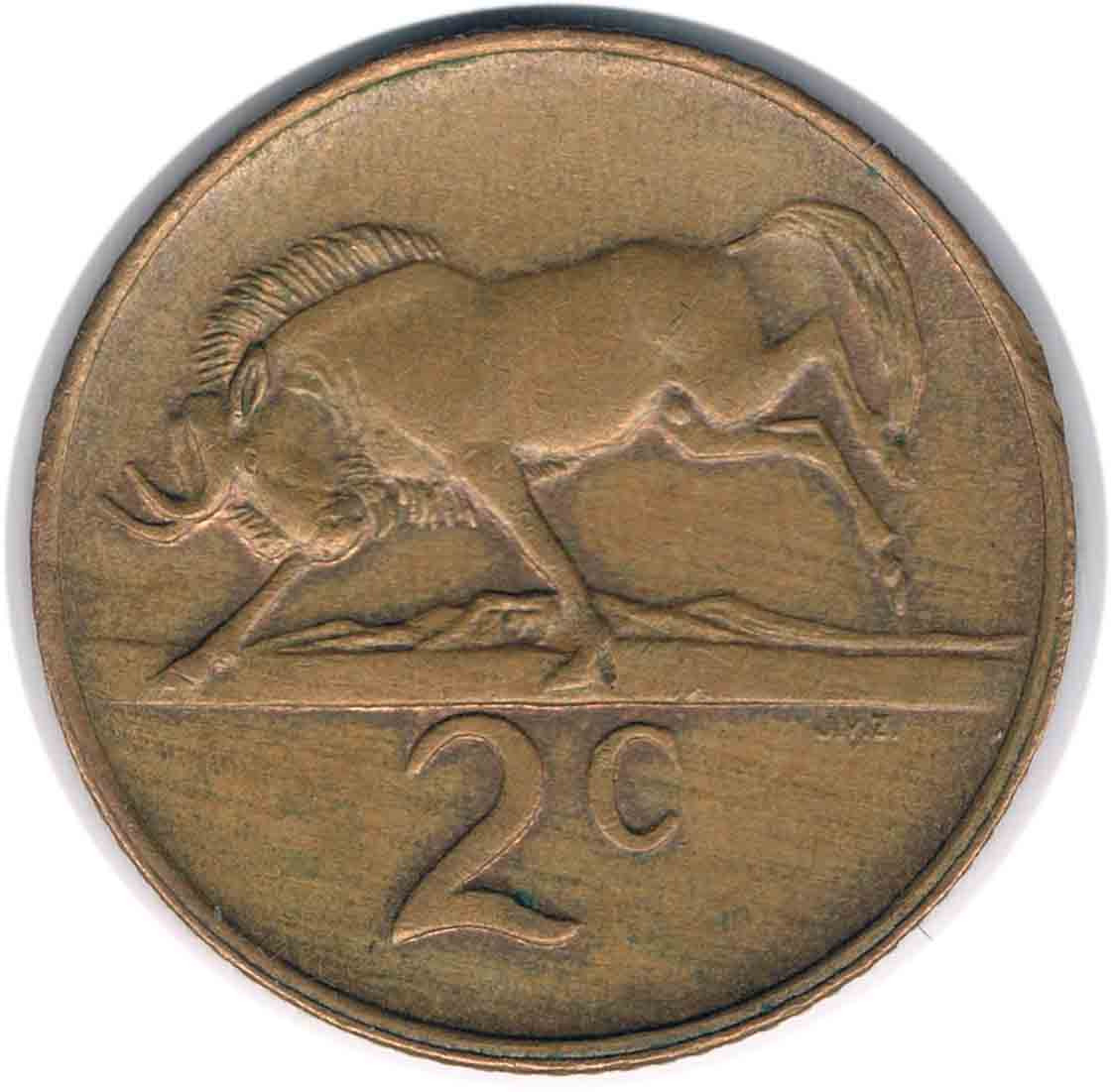 سکه 2 سنت افریقای جنوبی 1988 (کمیاب)