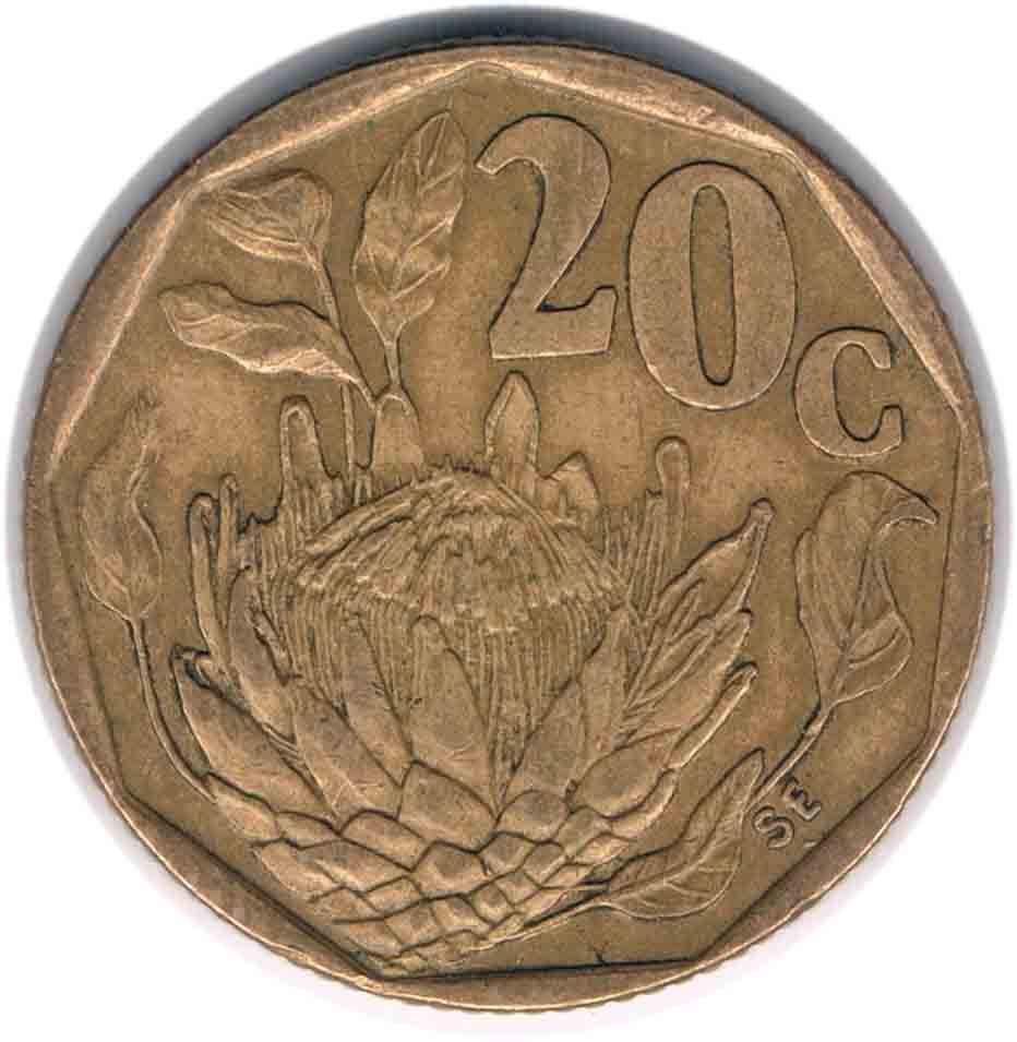 سکه 20 سنت افریقای جنوبی 1995 (کمیاب)