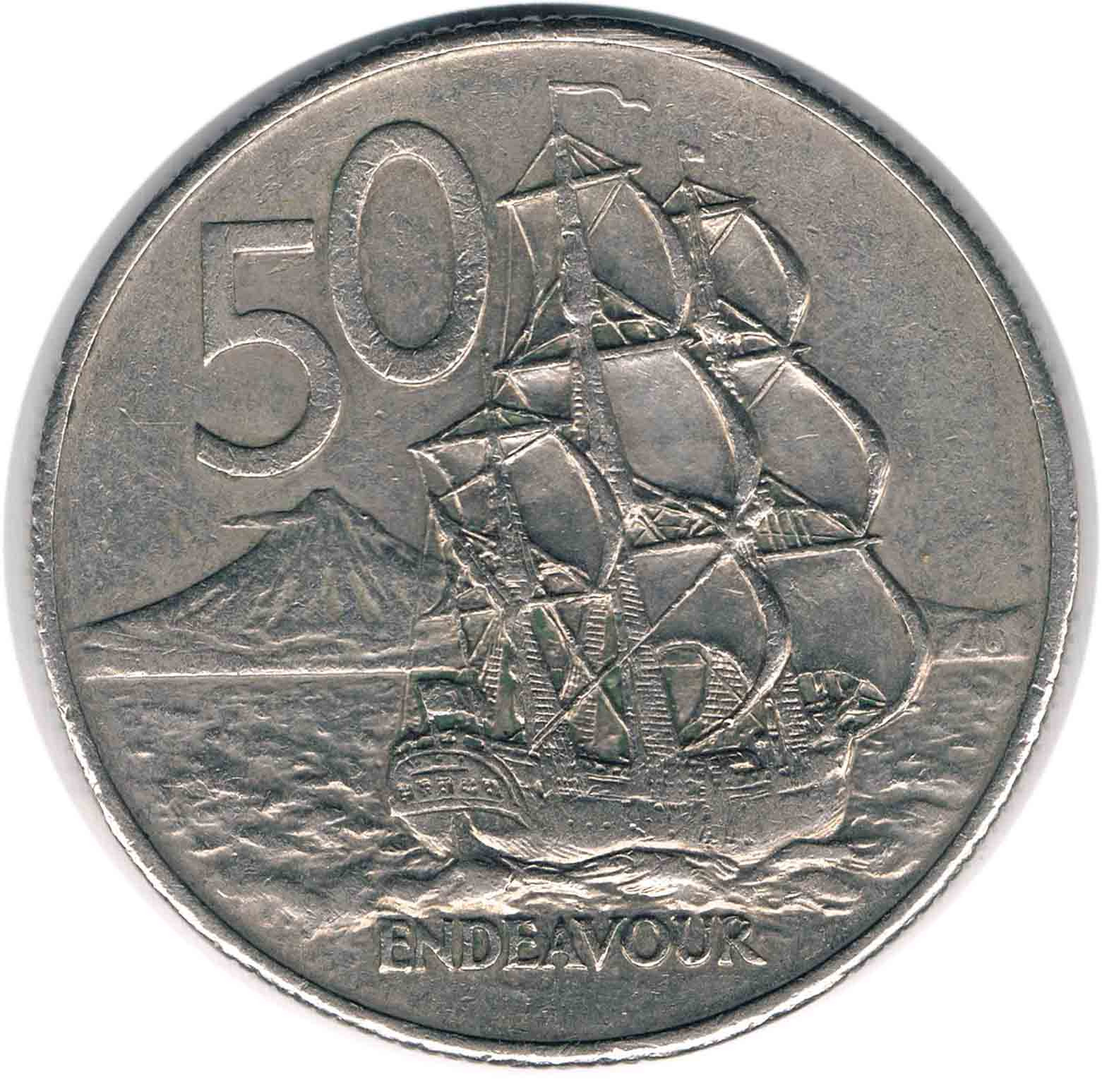 سکه 50 سنت نیوزلند 1980 الیزابت دوم (کمیاب)